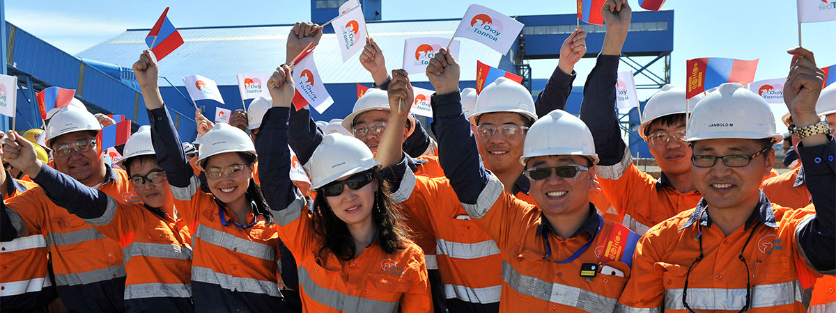 Rio Tinto workers at the Oyu Tolgoi mine, Mongolia